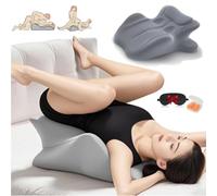 iuscacey 27° Couples Pillow - Intimacy Enhancer & Comfort Support Pillow for Couples, Memory Foam Sweet Spot Pillow Wedge for Sex, Includes Earplugs & Eye Mask,gray