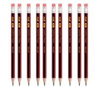 IUSOT 10 Pack Red 2B Pencils, Professional Graphite Pencils for Writing, Versatile Drawing Pencils and Sketching Pencils for Kids and Teachers, Wooden Hexagonal Body for School Office Use