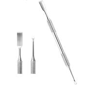 IUSOT 2-in-1 Cuticle Pusher, Stainless Steel Dual Ended Nail Cuticle Remover, Durable Nail Cuticle Pusher, Professional Tool for Lifting and Removing Cuticles, for Manicure and Pedicure Treatments