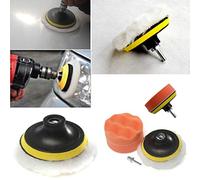 IUSOT 4 Inch White Buffer Pad Sponge Car Adapter Kit Set High Speed Steel Polisher - 3 Pads - Wireless Bluetooth - Adult