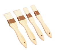 IUSOT 4pcs Pastry Brushes, Boar Bristle Basting Brush for BBQ, Oil, Egg Wash, and Marinade Sauce, Oil Brush for Cooking, Pastry, Baking, and Spreading Sauces (Small + Medium)