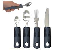 IUSOT Dementia Aids, Large Wide Handled Easy Grip Cutlery Set, Easy Grip Cutlery for Arthritic Hands, Disability Aids Cutlery Set with Spoon Fork Knife, Caring Cutlery for Disabled Adults, Parkinsons