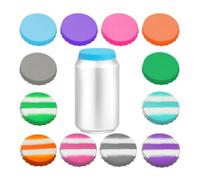 IUSOT Drink Covers Anti Spike, 12 Pcs Reusable Silicone Can Lids for Tins, Leak-Proof & Dustproof Covers for Standard Soda & Beer Cans, Multi-Colour for Camping, Travel, Parties