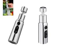 IUSOT Kitchen Tap Spray Head, Kitchen Faucet Aerator Splash Proof Spout, 3 Function Kitchen Sink Tap Attachment, 360° Swivel Tap Extender for Kitchen Sink, Tap Accessories (Silver)