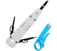 IUSOT PunchDown Tool for Krone, Professional Punch Down Tool for RJ45 Socket Cat5/Cat6/Ca7 & Telephone Cable Impact Terminal Insertion Tools with Wire Stripper Combo