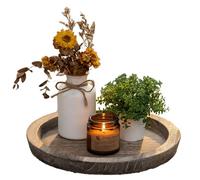 IUSOT Wooden Tray, Rustic Candle Plates and Trays, Decorative Tray for Candles, Coffee Table Decor, and Dining Room Centerpiece, Wooden Candle Holder for Pillar Candles & Home Decor