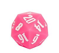 IUSTIDIE 55mm Silicone D20, Glow-in-The-Dark Large D20 Single 20 Sided DND Dice, Giant Polyhedral Dice w/Gift Box for RPG Bar Pub Club Party Classroom Games(Pink/White)