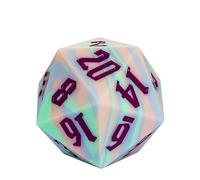 IUSTIDIE 55mm Silicone D20, Tricolor Large Single 20 Sided DND Dice, Giant D20 Dice w/Gift Box for Dungeons and Dragons RPG Bar Pub Club Party Classroom Games(Pink Blue Green/Purple)