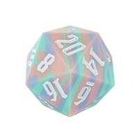 IUSTIDIE 55mm Silicone Large D20 Dice Single 20 Sided DND Dice, D20 Giant with Gift Box for RPG Bar Pub Club Party Classroom Games(Pink Blue Green/White)