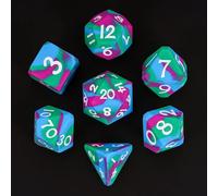 IUSTIDIE 7-Die Silicone DND Dice, Polyhedral Dice D&D Dice Set, Round Edges Soft Perfect Bouncer for D&D RPG Bar Pub Club Classroom Party Games