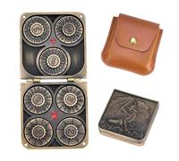 Iustidie Foldable Spinner Metal DND Dice Set - Compact Elegant Design with D4, D6, D8, D10, D12, D20, D% for TTRPG Gifts