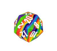 IUSTIDIE Silicone 55mm D20, Single 20 Sided Dice Giant D20 Large D20, Rainbow Colors, Soft & Comfortable Touch, Perfect Bouncer, for D&D RPG Bar Pub Club Party Games(Rainbow)
