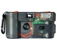 IUTD STUDIOS to Be Continued (TBC) Reusable 35mm Film Camera - Transparent Design, 28mm Wide Lens, Orange Gel Filter, Built-in Flash, Easy to Use