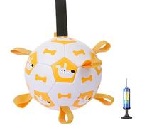 IUUWON Dog Toys Soccer Ball with Straps, Interactive Toys for Tug of War, Puppy Birthday Gift Toy, Pet Water Toy for Small Medium Large Dog (Large 8‘’)