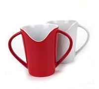 iuvas unisonoPLUS Porcelain Nose Cup, Drinking Aid 2 Handles, Aid Function, Drinking Aid, Cup for Seniors, Gastro Quality (Robust and Timeless) (White)