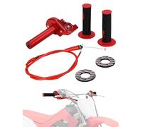 IUVWISN Motorcycle Assembly Throttle Grip 7/8'' 22 mm Aluminum Grips Motorbike Quick Throttle Cable Universal for 50 110 125 150 200 250 cc Handlebar Dirt Pit Bike ATV Mini Bike Red