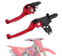 IUVWISN Pit Bike Brake Clutch Lever 1 Pair 7/8" 22mm Forged Aluminum Foldable Set for 50CC-150CC CRF XR 90/110/125/140/150cc Pit Dirt Bike ATV Mini Bike Red