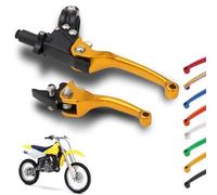 IUVWISN Pit Bike Brake Clutch Lever 1 Pair 7/8" 22mm Forged Aluminum Foldable Set for 50CC-150CC CRF XR 90/110/125/140/150cc Pit Dirt Bike ATV Mini Bike (Gold)