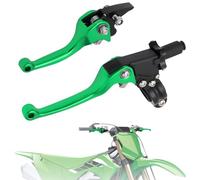 IUVWISN Pit Bike Brake Clutch Lever 1 Pair 7/8" 22mm Forged Aluminum Foldable Set for 50CC-150CC KX KLX 90/110/125/140/150cc Pit Dirt Bike ATV Mini Bike Green