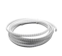 IUVYTA 2Meter PET Braided Cable Sleeve 2/4/6/8/10/12/14/16/20/25/30/40mm Cable Protector Protection Wire Sheath For Electric Cables Cord Protectors(White Silver,30MM_2 METERS)