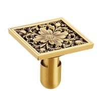 IUVYTA Floor Drain Antique Euro Square Floor Drains Deodorant Drain Strainer Cover Brass Shower Hardware Bathroom Accessories(Type B2)