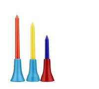 IUVYTA Rubber Cushion Top Plastic Golf Tees Mixed Colors Pack of 30pcs Plastic Golf Tees Random Color Golf Practicing for Golfer 3 size(56mm 30pcs)