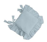 IUVYTA Ruffled Chair Cushion Ruffles Chair Cushion Cover,Flouncing Dinning Pat Decor,Princess Frill Cotton Housse De Coussin(Grey Blue,40X40CM)