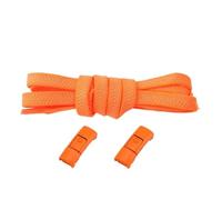 IUVYTA Shoe Lace 1Pair Shoelaces Colorful Press Metal Lock Shoelace No Tie Elastic Flat Shoe Laces Sneakers Without Ties Shoestrings Accessories(Orange)