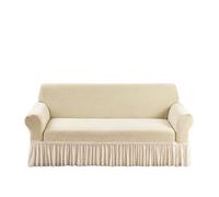 IUVYTA Stretch Sofa Covers With Skirt 1PC Waterproof Stretch Sofa Skirt Cover Adjustable Elastic Slipcovers for Living Room, Hotel(Light yellow,1 seater(90-140cm))