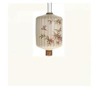 IUVYTA Traditional Lantern Painting Pendant Lamp Fabric Lampshade for Lights(B White-Dia60cm,Warm White)