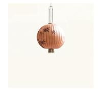 IUVYTA Traditional Lantern Painting Pendant Lamp Fabric Lampshade for Lights(C Pink-Dia45cm,Warm White)