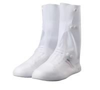 IUVYTA Waterproof Shoe Covers One Molding Injection Rain Boots Non-slip Thickened Wear-resistant Adult Outdoor Hiking Shoes Waterproof Shoe Cover(White,44-45)
