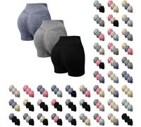 Iuyhau Black Shorts Women High Waisted Yoga Shorts for Women Ladies Tummy Control Leggings 3 Pack Anti Chafing Stretchy Hot Pant for Gym Cycling Sports Running Workout