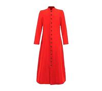 Iuyhau Clergy Roman Cassock for Men Halloween Playing Costume Adults Priest Robe Liturgical Vestment Preacher Altar Server Style Single Breasted Clergy Costume