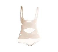 Iuyhau Extra Firm Shapewear for Women Fajas Full Body Shaper Tummy Control Shapewear Bodysuit Mesh Slimming Shaping Open Bust Corset Waist Trainer Beige