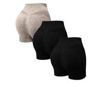 Iuyhau Ladies Cycling Shorts Women Tummy Control Leggings High Waisted Yoga Shorts Multi Pack Anti Chafing Stretchy Buttery Soft Biker Running Gym Black Workout Athletic Pants