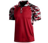 Iuyhau Mens Camouflage Outdoor Polo Shirt Short Sleeves Military Tactical Golf T-Shirts Athletic Moisture Wicking Casual Tees Military Short Sleeve T-Shirt Tactical Cargo Pullover Polo Shirts