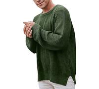Iuyhau Men's Crew Neck Pullover Sweaters Casual Loose Fit Long Sleeve Ribbed Knitted Warm Cozy Jumpers for Casual Or Dressy Wear Novelty Stylish Lightweight Crewneck Sweatshirt
