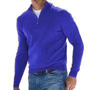 Iuyhau Men's Quarter Zip Pullover Premium Fleece Lined Long Sleeve Golf Shirts for Men Midweight 1/4 Half Zip Sweatshirts Slim Fit Lightweight Mock Neck Pullover Casual Wool Blend Polo Sweaters