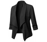 Iuyhau Womens Casual Blazers Jackets Lapel Open Front Long Sleeve Work Office Cardigan Lightweight Business Lounge Dressy Blazer Outfit for Work