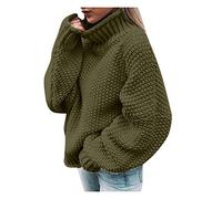 Iuyhau Women's Turtleneck Jumpers Oversized Sweater Casual Batwing Sweaters Long Sleeve Pullover Loose Chunky Knitted Jumper Tops Turtle Neck Sweaters for Woman