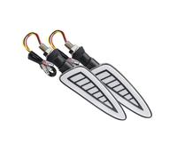 IUYHGTR 2pcs Motorcycle Turn Signal Lamp Dual Color Flowing Flash Indicator Lights DRL Running Light Side(Red)