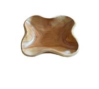 IUYIXWFP 4-Leaf Clover Solid Wood Fruit Bowl - Unique Shaped Serving Tray | Stylish Centerpiece for Living Room, Kitchen, Dining Table | Natural Home Decor,40 * 32 * 9cm
