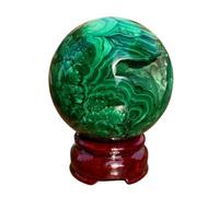 IUYIXWFP Crystal ball of natural green malachite with support sphere of natural crystals precious stones meditation witchcraft interior decoration crystal 4.5-5cm