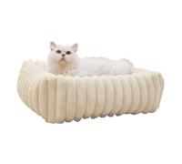 IUYIXWFP Cute Dog Bed for Small Dogs & Cats - Washable Furry Puppy Beds, Rectangle Orthopedic Corduroy Fleece Pet Beds with Removable Zipper Cover,A,60 * 50 * 17cm
