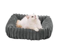 IUYIXWFP Cute Dog Bed for Small Dogs & Cats - Washable Furry Puppy Beds, Rectangle Orthopedic Corduroy Fleece Pet Beds with Removable Zipper Cover,D,75 * 60 * 20cm