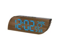 IUYIXWFP Digital Alarm Clock with LED Display, Digital Clock with Backlight,Temperature, 2 Adjustable Brightness Portable Mirror Alarm with Alarm,B