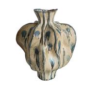 IUYIXWFP Hand-Thrown Ceramic Vase - Tall Organic Modern Floor Vase for Pampas Grass, Rustic Farmhouse Decor, Zen Living Room Centerpiece,A