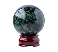 IUYIXWFP Healing Crystal Divination Sphere Sculpture Figurine Gemstone Ball,Feng Shui Chakra Aura Home Desk Decor Decorative Collection,with Wooden Stand,2.75in