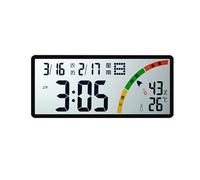 IUYIXWFP Large Screen LCD Clock with Lunar Calendar & Temperature-Humidity Display - Simple, Multi-Functional Digital Wall Clock for Living Room, Bedroom, Office,Black